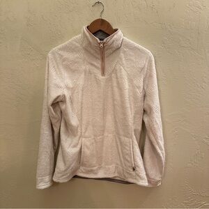 The North Face Cream Textured Fleece Quarter-Zip Sweatshirt